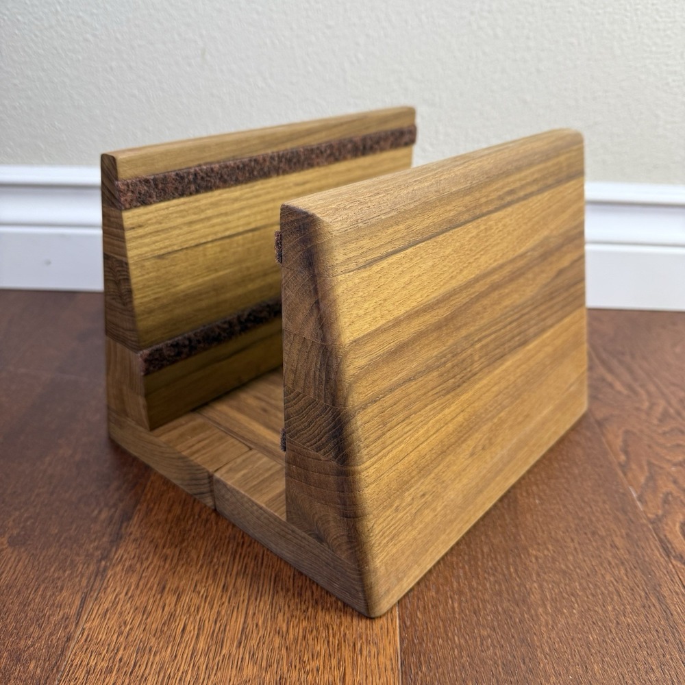 Vintage Kalmar Teakwood Expanding Record Holder‎ Vinyl Storage Media Organizer